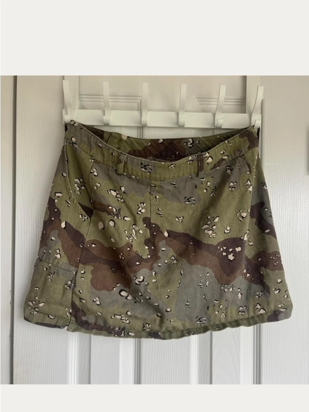 Camo Utility Mini Skirt - Olive & Brown - Picture 3 of 8